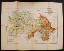 cca 1860 Királyi Magyarország vármegyéit ábrázoló térképek különböző méretekben, 50 db, viseltes áll...