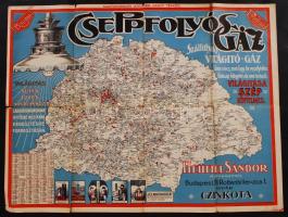 cca 1920-1930 2 db reklámnyomtatvány Magyarország legújabb vasúti, Budapest belváros és a Corvin áru...