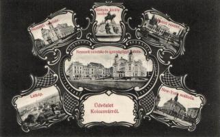 Kolozsvár Nemzeti Színház, Igazságügyi Palota, New York szálloda / National Theatre, Palace of Justice, hotel, floral