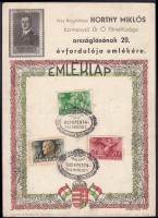 1940 Bp., "Horthy Miklós Nemzeti Repülőalap" emlékére és Horthy Miklós kormányzó országlásának 20. évfordulója emlékére kiadott emléklapok (2 db)