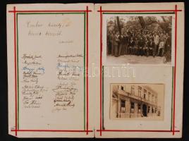1946 Soproni Fáy András Közgazdasági Szakközépiskola tanulóinak emléklapja aláírásokkal, 2 db fotóva...