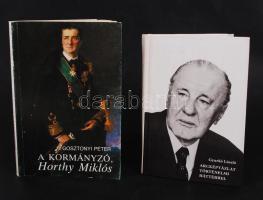 2 db könyv-Gosztonyi Péter: A kormányzó, Horthy Miklós. Bp., 1990, Téka Könyvkiadó. Papírkötés, jó állapotban; Gyurkó László: Arcképvázlat történelmi háttérrel. Bp., 1982, Magvető Kiadó. Kartonált, kissé kopottas állapotban.