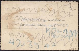 1939 Felfalu (Szlovákia) lakossága üdvözli a bevonuló katonaságot, hátoldalán feliratozva, 13x8 cm