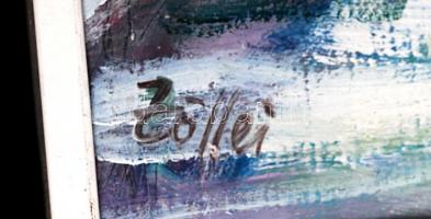 Zöllei Márta: Velence II. Olaj, farost, jelzett, keretben, 70×50 cm