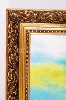 Gaál Zsuzsa: Papagájok. Olaj, farost, jelzett újszerű keretben 70×50 cm