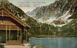 Tátra Poprádi-tó, Majláth menház, Divald / lake, rest house (fa)