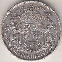 Kanada 1943. 50c Ag "VI. György" T:2-
Canada 1943. 50 cents Ag "George VI" C:aVF