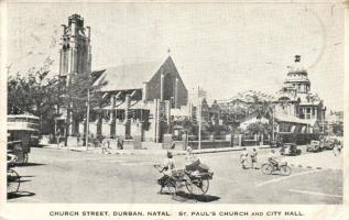 Durban, Church street, St. Paul's church, city hall (fa)