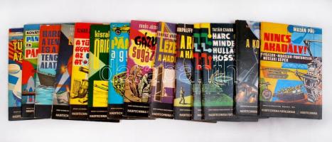 14 db haditechnikával kapcsolatos kiadvány (pl. Tatár Csaba: Harc minden hullámhosszon, Nagy István György: Háború a kozmoszban, Pálffy István: A rádiólokátor a háború szeme, Farkas Róbert-Bulyáki László: Lézerek a haditechnikában stb.)