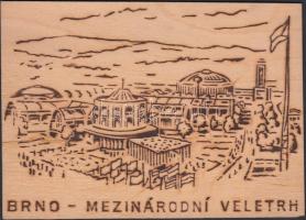 Brno, Brünn; International Fair, wooden postcard