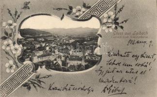 Ljubljana, Laibach von Schlossthurm; Art Nouveau floral