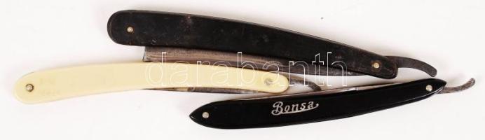 3 db fém borotva, egyik Solingen márkájú