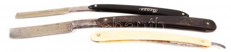 3 db fém borotva, egyik Solingen márkájú