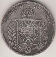 Brazília 1860. 1000R Ag T:3 Brazil 1860. 1000 Reis Ag C:F