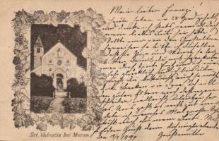 1897 Merano, Chiesetta di San Valentino / Sankt Valentin Kirchlein bei Meran; floral
