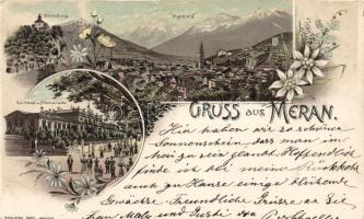 1898 Merano, Meran; floral litho (cut)