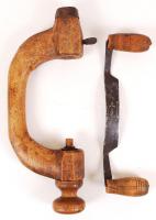 2 db régi kádár szerszám (vonókés, fúró)
