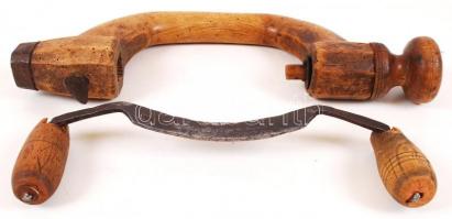 2 db régi kádár szerszám (vonókés, fúró)