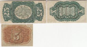 Amerikai Egyesült Államok 1863. 5C + 10C + 25C T:III
USA 1863. 5 Cents + 10 Cents + 25 Cents C:F