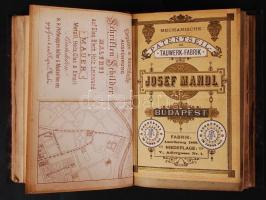 cca 1880-1900 10 db magyar és külföldi képes árjegyzék és katalógus egybekötve, egészvászon kötésben