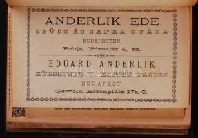 cca 1880-1900 10 db magyar és külföldi képes árjegyzék és katalógus egybekötve, egészvászon kötésben