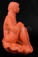 Gyurcsek Ferenc (1942-): Ülő női akt. Terrakotta, jelzett, hibátlan, m:26 cm