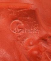 Gyurcsek Ferenc (1942-): Ülő női akt. Terrakotta, jelzett, hibátlan, m:26 cm