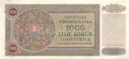 Szlovákia 1940. 1000K T:II
Slovakia 1940. 1000 Korun C:XF
Krause 13
