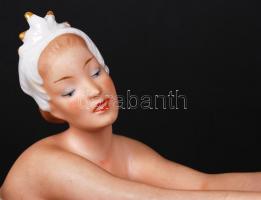 Wallendorf balerina, kézzel festett, jelzett, hibátlan, m:13 cm, h:25 cm/ Wallendorf Swan Lake balle...