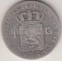 Hollandia 1861. 1G Ag "III. Vilmos" T:3 Netherlands 1861. 1 Gulden Ag "William III" C:F