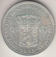 Hollandia 1922. 1G Ag "I. Vilma" T:2- Netherlands 1922. 1 Gulden Ag "Wilhelmina I" C:VF
