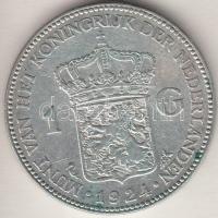 Hollandia 1924. 1G Ag "I. Vilma" T:2,2- Netherlands 1924. 1 Gulden Ag "Wilhelmina I" C:aXF