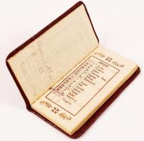 1960 Bőrkötéses, patkós mini tárcanaptár