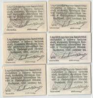 Budapest / Hadisegélyező Hivatal 1916. 2f + 4f + 6f + 8f + 10f + 12f T:I,I-
BUB-13.1-6