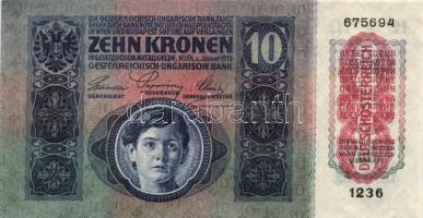 1915. 10K (3x) "Deutschösterreich" felülnyomással, sorszámkövető T:I- (hullámos papír)
Ada...