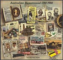 200 éve gyarmatosították Ausztráliát vágott blokk, 200th anniversary of colonization of Australia imperforated block