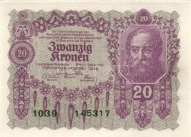 Ausztria 1922. 20K (6x) sorszámkövető T:I,I-
Austria 1922. 20 Kronen (6x) sequential serials C:UNC,A...