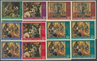 1968 Karácsony, Madonna festmények négyestömbök Mi 679-684