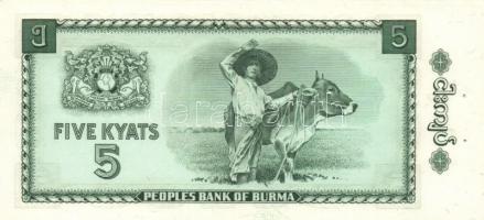 Burma 1965. 5K sorszámkövető T:I (tűlyukak)
Burma 1965. 5 Kyats sequential serials C:UNC (needle hol...
