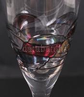 Iparművész pezsgős pohár készlet, kézzel festett, hibátlan, összesen: 6db, m: 25 cm