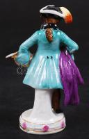 Sitzendorf férfi kürttel, kézzel festett, jelzett, hibátlan, m:10 cm/ Sitzendorf, handpainted porcel...