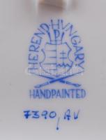 Herendi Apponyi mintás áttört tálca, kézzel festett, jelzett, hibátlan, 13,5×19 cm / Herend tray, fl...