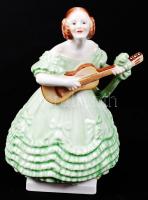 Herendi Déryné, kézzel festett, jelzett, hibátlan, m:21 cm /Herend Mrs.Dery porcelain figure, hand painted, perfect condition