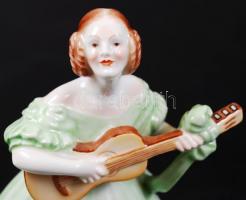 Herendi Déryné, kézzel festett, jelzett, hibátlan, m:21 cm /Herend Mrs.Dery porcelain figure, hand p...