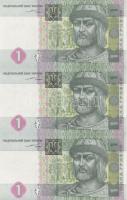 Ukrajna 2004. 1H 3-as ívben T:I Ukraine 2004. 1 Hryvnia in sheet of three C:Unc Krause 116