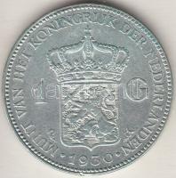 Hollandia 1930. 1G Ag "I. Vilma" T:2,2- Netherlands 1930. 1 Gulden Ag "Wilhelmina I" C:aXF,VF