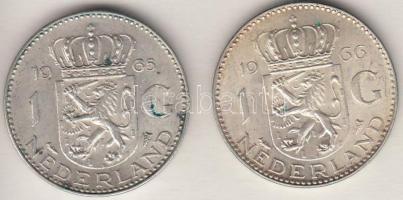 Hollandia 1965-1966. 1G Ag "I. Julianna" (2x) T:2,2- Netherlands 1965-1966. 1 Gulden Ag "Juliana" (2x) C:aXF,VF