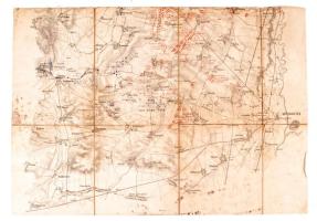 cca 1870 Königgrätz térkép, 62x43 cm