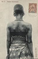 Woman from Benin, mutilated back and ear, folklore