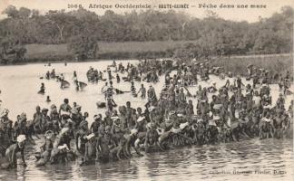 Upper Guinea, fishing in a pond